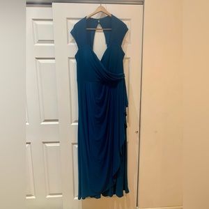 XSCAPE brand, blue gown with draping, size 20W